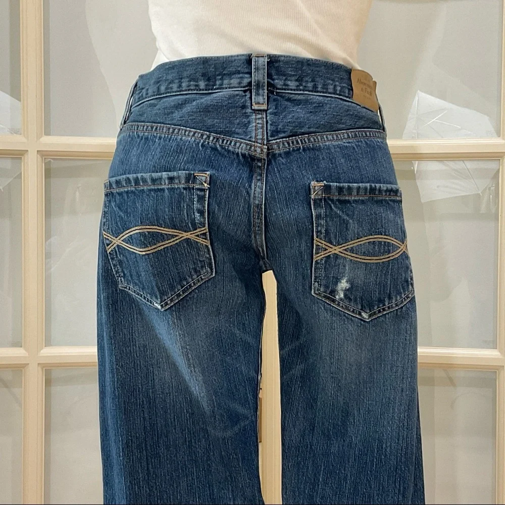 Abercrombie & Fitch Boyfriend Button Fly Straight Leg Jeans 25 - Picture 7 of 16